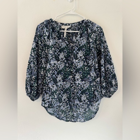 Apiece Apart Mitte Top Floral Button Up Puff Sleeve Relaxed Fit Luxe Feminine XS - Picture 1 of 10